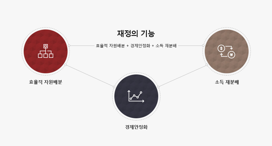 Redefining Function 재정의 기능 = 효율적 자원배분+경제안정화+소득 재분배