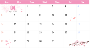 2025년 4월 일정 이미지