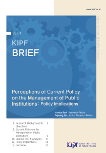 [KIPF BRIEF]Perceptions of Current Policy on the Management of Public Institutions Policy Implications